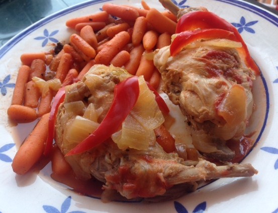 Conejo en salsa gazpacho